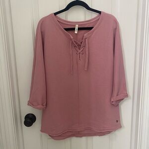 Jag Pink Lace-Up Sweatshirt